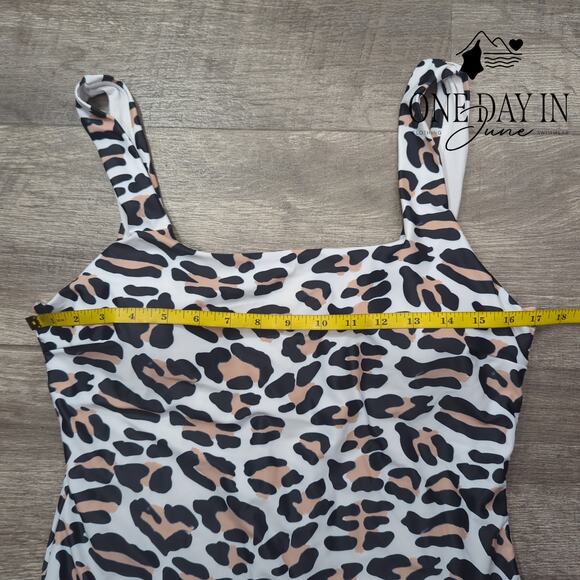 Prettygarden Leopard Cheeky One Piece Swimsuit Size L - Picture 2 of 4